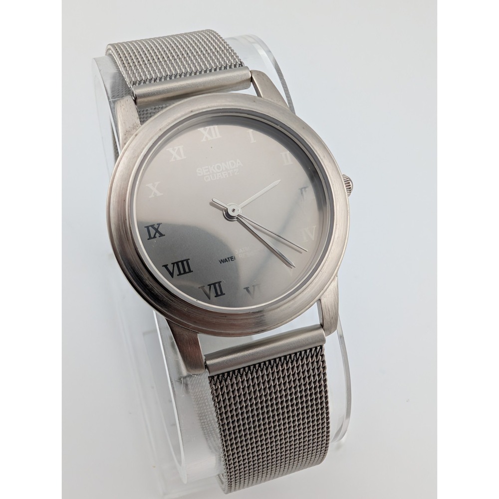 Sekonda Watch Women 31mm Case Silver Mesh Metal Adjustable Band- New Battery